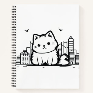 Carnet Cat Cityscape Furry Cute Vector Graphique