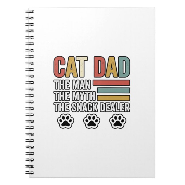 Carnet Cat Dad Vintage Funny Snack Dealer Shirt Design_1 (Devant)