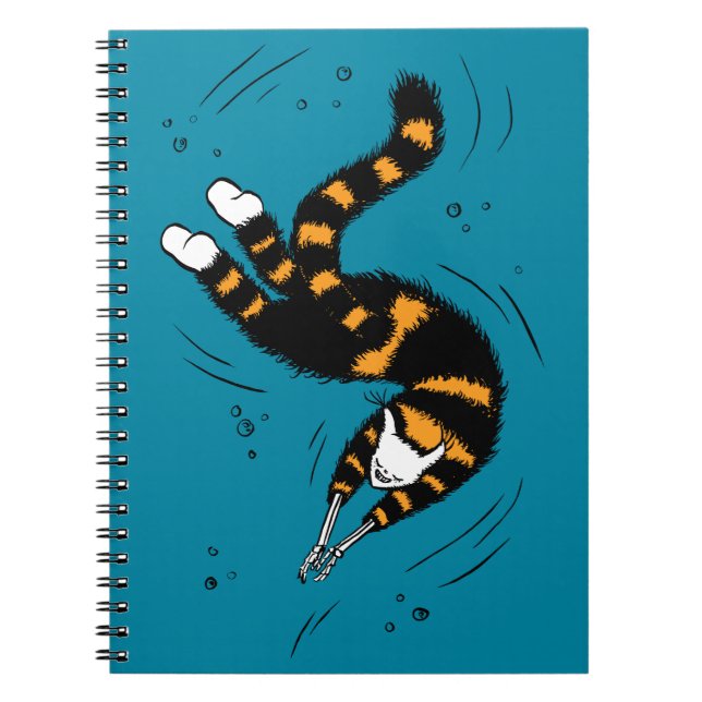 Carnet Cat drôle Créature Squelette Mains Natation Sombre (Devant)