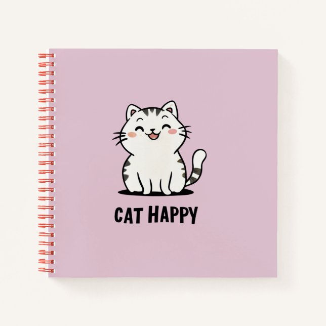 CARNET CAT HEUREUX (Devant)