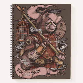 Carnet Cat Knight vintage impression