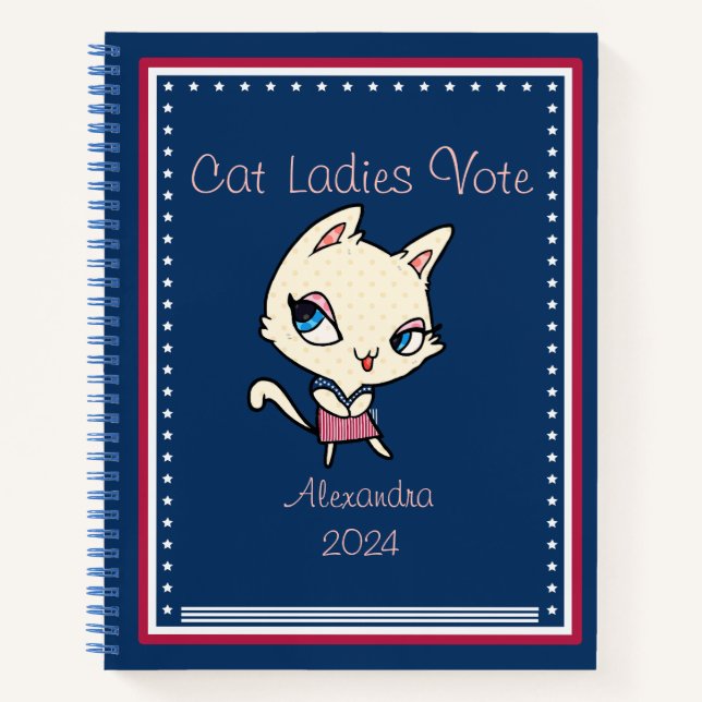 Carnet Cat Ladies Vote Script Drôle Bold mignon Feminist (Devant)