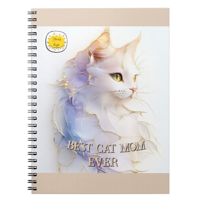 Carnet Cat lover Mom Photo  orange (Devant)