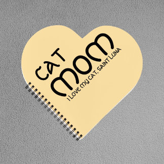 Carnet Cat Mom Pet Friends BFF Custom Black Script Beige