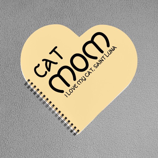 Carnet Cat Mom Pet Friends BFF Custom Black Script Beige (Créateur téléchargé)