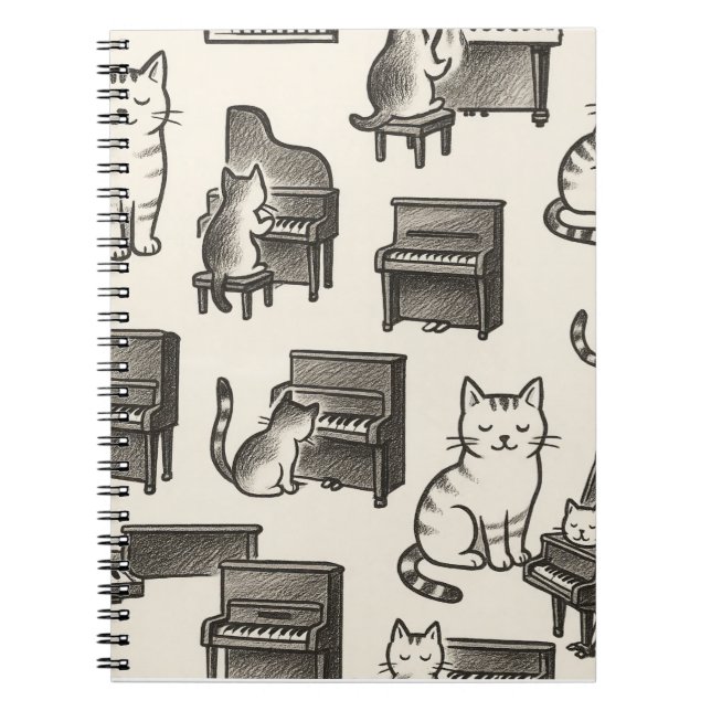 Carnet Cat on the Piano photo Notebook (Devant)