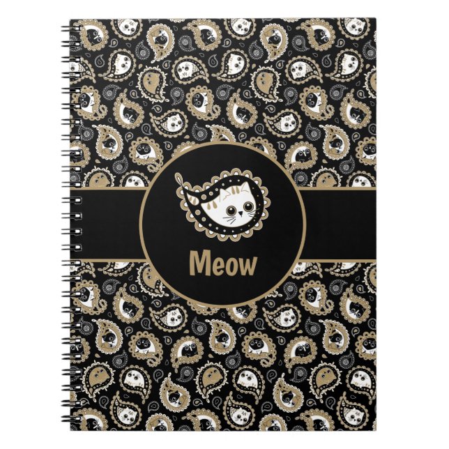 Carnet Cat Paisley (Devant)
