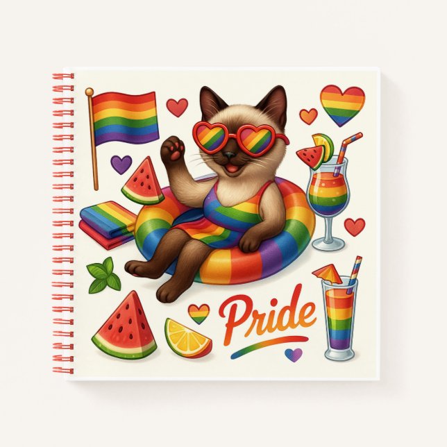 Carnet Cat Pride Paws Pride d'inspiration chat LGBTQ (Devant)
