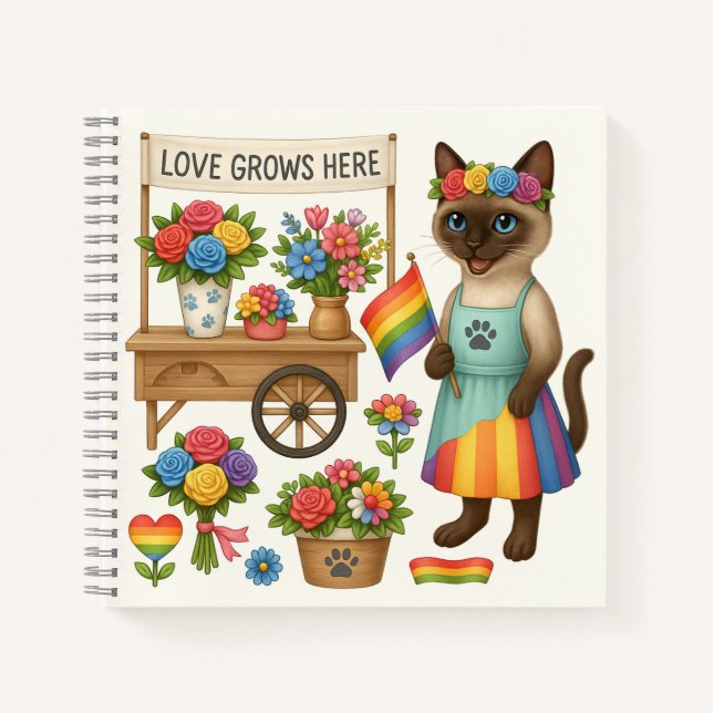 Carnet Cat Pride Paws Pride d'inspiration chat LGBTQ (Devant)