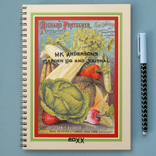 Carnet Catalogue vintage de semences végétales Personnali
