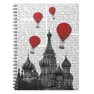 Carnet Cathédrale de St Basil et ballons à air d'un rouge