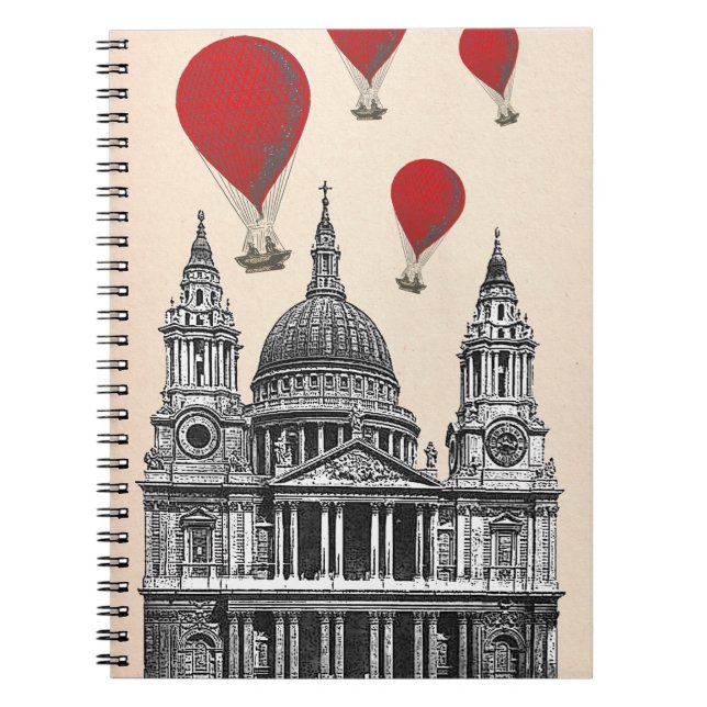 Carnet Cathédrale de St Pauls et Ballons Red Hot Air (Devant)