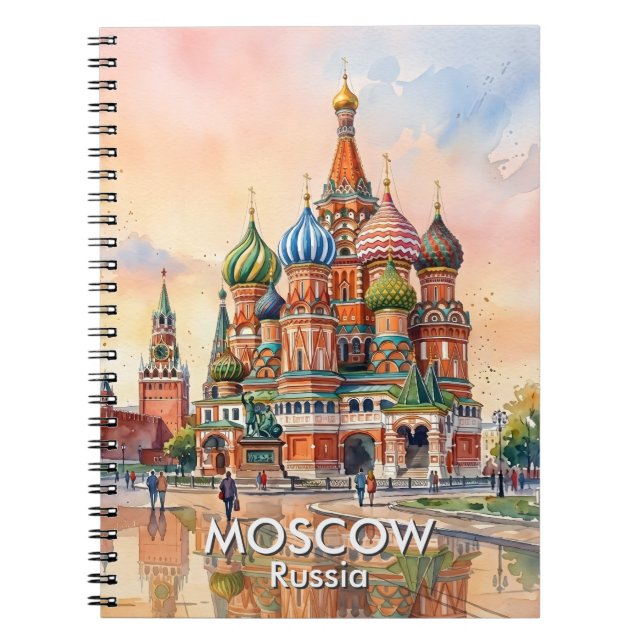 Carnet Cathédrale sur mesure Moscou Russie Aquarelle Voya (Devant)