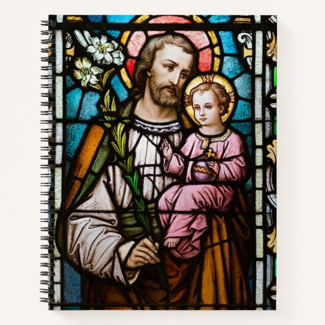 Carnet Catholique Saint Joseph Jésus Sardé Verre Religieu (Devant)