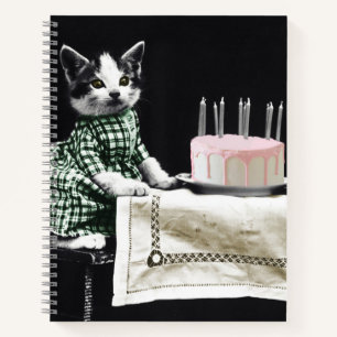 Carnet Cats celebrating a birthday with cake and candles