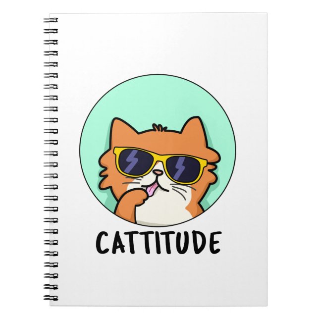 Carnet Cattitude Drôle Attitude Jeu de mots sur les chats (Devant)
