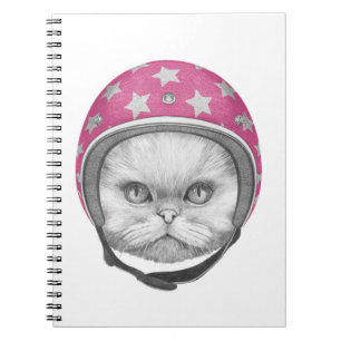 Carnet Cavalier de moto de chat persan