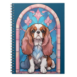 Carnet Cavalier King Charles Pastel Vitrail rose