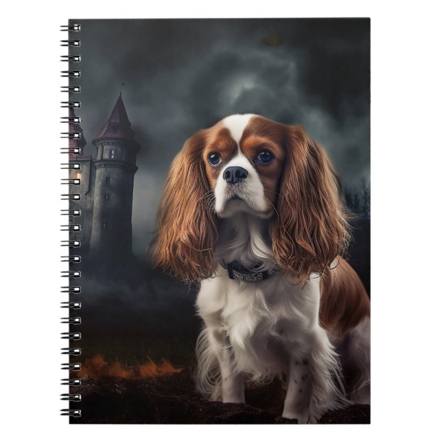 Carnet Cavalier King Charles Spaniel Halloween Épouvantab (Devant)