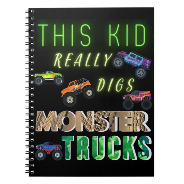 Carnet Ce gamin adore vraiment les monstres trucks (Devant)
