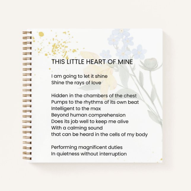 Carnet Ce Petit Coeur De Moi - Poème Gratuit (Devant)