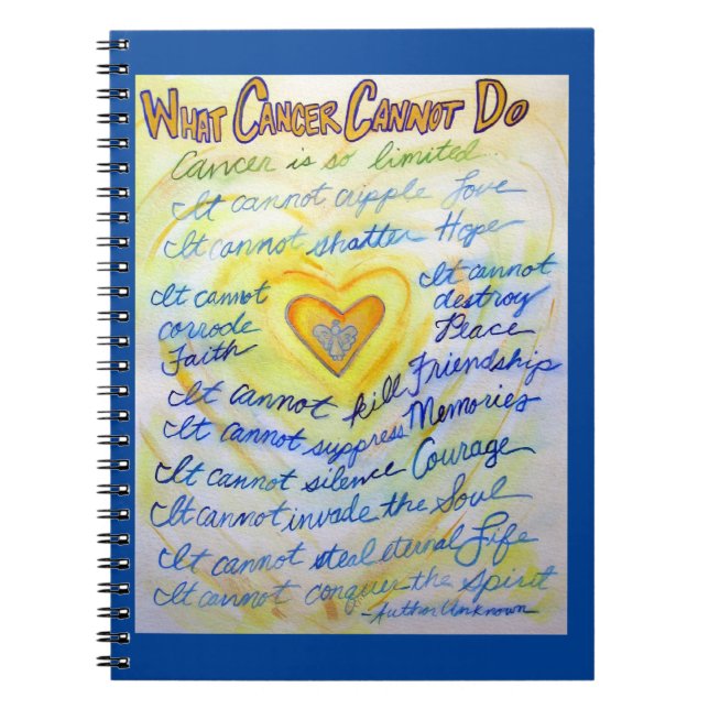 Carnet Ce que le cancer ne peut pas faire Heart Art Carne (Devant)