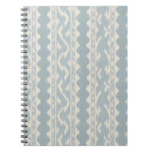 Carnet Céladon Ikat, Fine rayure festonnée