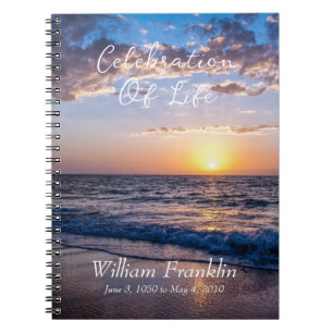 Carnet Célébration de la vie Ocean Beach Sunset Paysage