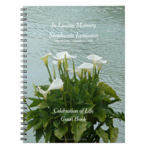 Carnet Celebration of Life Guest Book Calla Lilies Floral