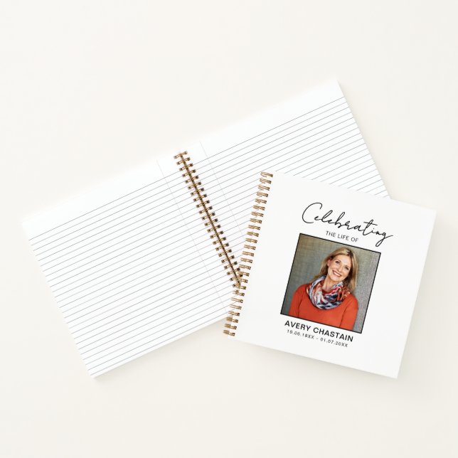 Carnet Celebration Of Life Photo Funeral Memorial   (Intérieur)