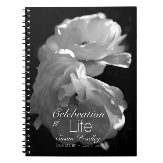 Carnet Celebration of Life Rose Funeral Guest Book 3 (Devant)