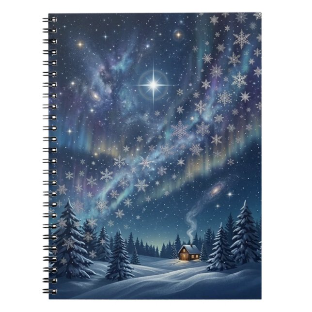 Carnet Celestial Aurora & Stars Winter Notebook (Devant)
