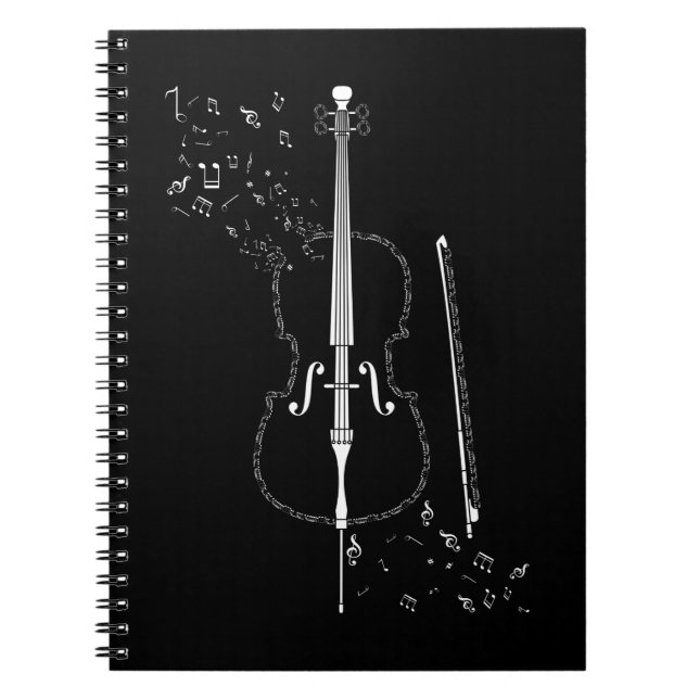 Carnet Cello Music Notes Instrument Musicien Cellist (Devant)