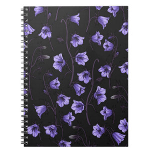 Carnet Cellules bleues de minuit, cloches, Bellflowers