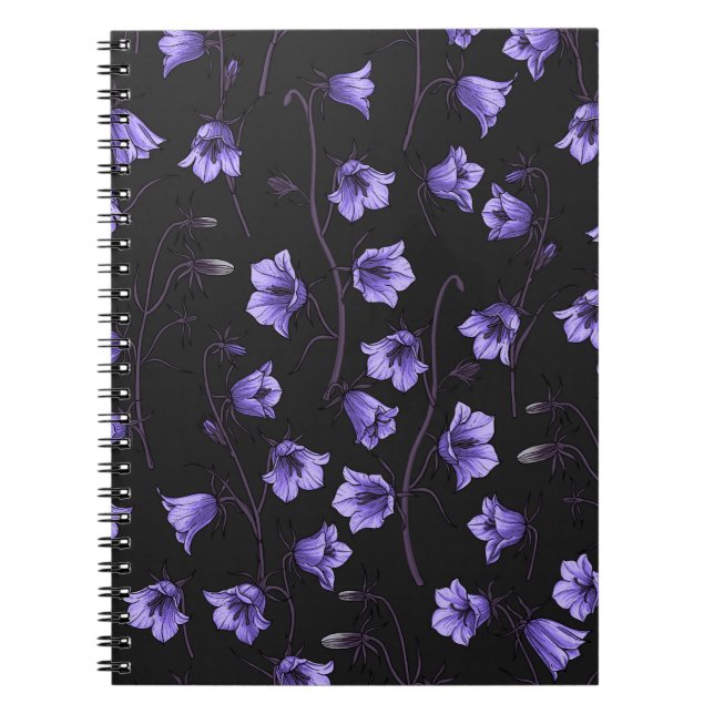 Carnet Cellules bleues de minuit, cloches, Bellflowers (Devant)