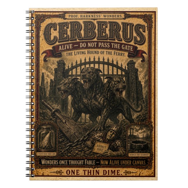 Carnet Cerberus, Monstre de Cirque Vintage (Devant)
