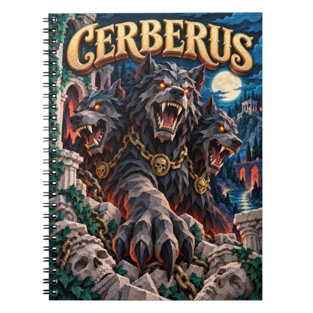 Carnet Cerberus, Monstre en Papier Découpé (Devant)