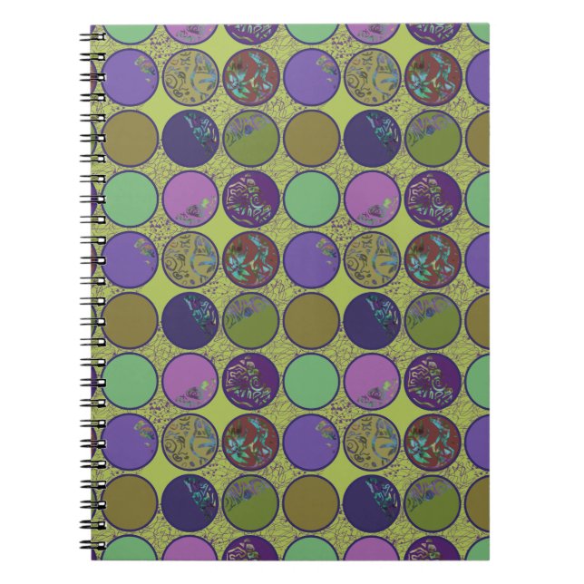 Carnet Cercle Abstrait Vert Violet (Devant)