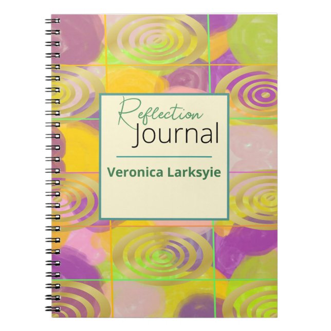 Carnet Cercle or Abstrait coloré (Devant)