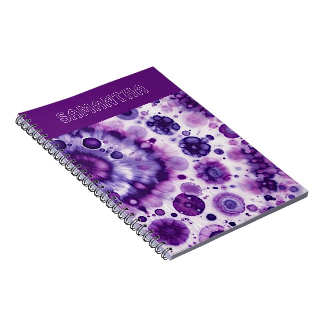 Carnet Cercles Artistiques de Batik Violet Rose Violet Po (Côté Droit)