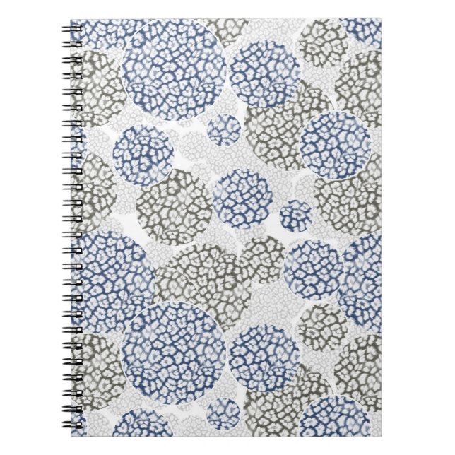 Carnet Cercles avec imprimé léopard gris et bleu (Devant)