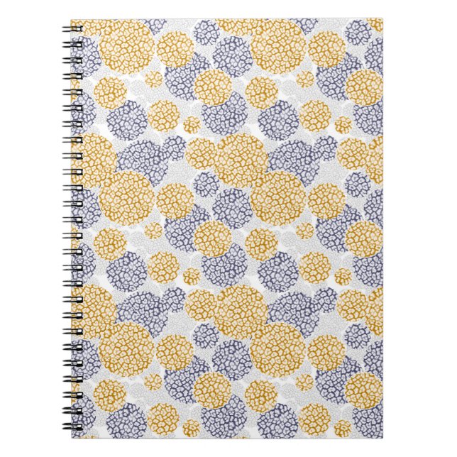 Carnet Cercles avec imprimé léopard jaune et bleu (Devant)