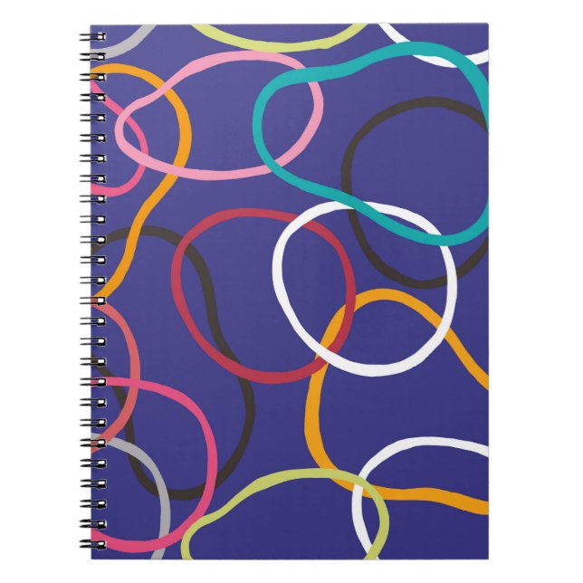 Carnet Cercles, bandes abstraites sans couture motif vint (Devant)