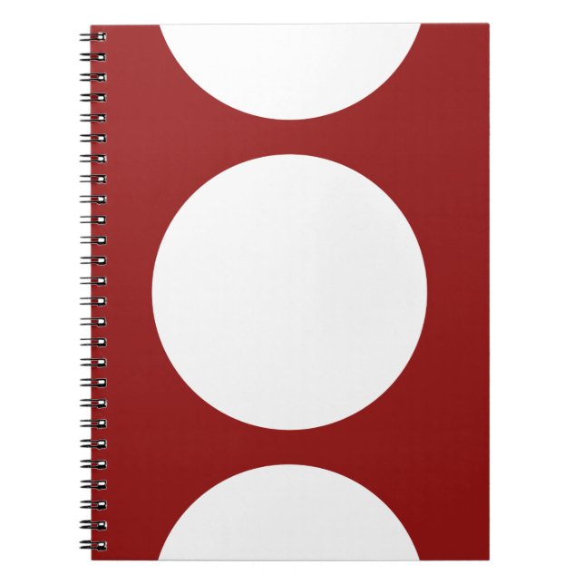 Carnet Cercles blancs en rouge (Devant)