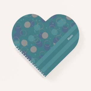 Carnet Cercles Bleus Classique Moderne Motif Prénom