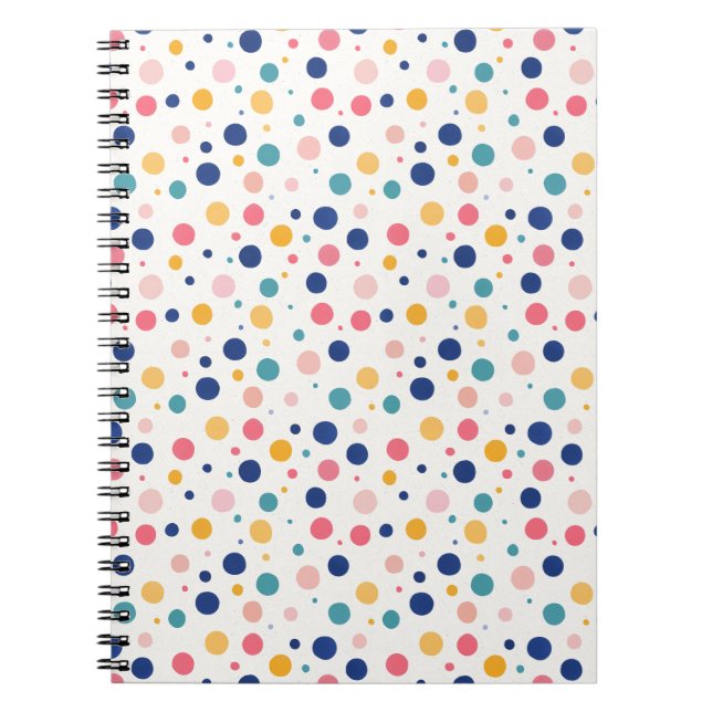 Carnet cercles colorés motifs mignons pois (Devant)
