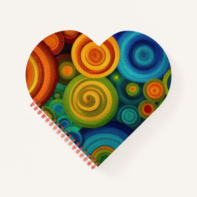 Carnet Cercles concentriques abstraits en multicolore vib (Devant)