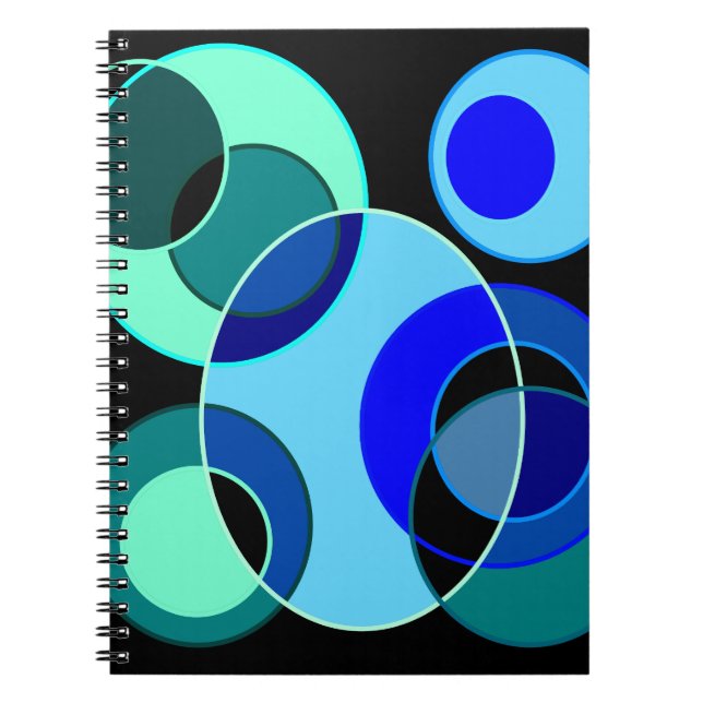 Carnet Cercles croisés bleus et verts (Devant)