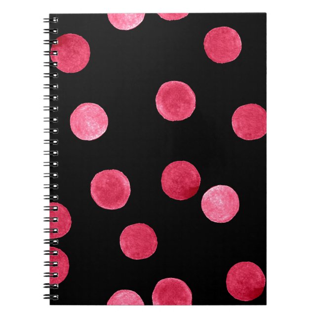Carnet Cercles d'aquarelle incolore motif fond noir (Devant)