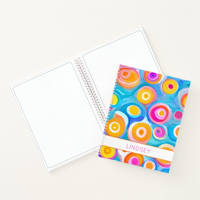 Carnet Cercles d'art Abstraits Couleurs vives NOM Esquiss (Intérieur)